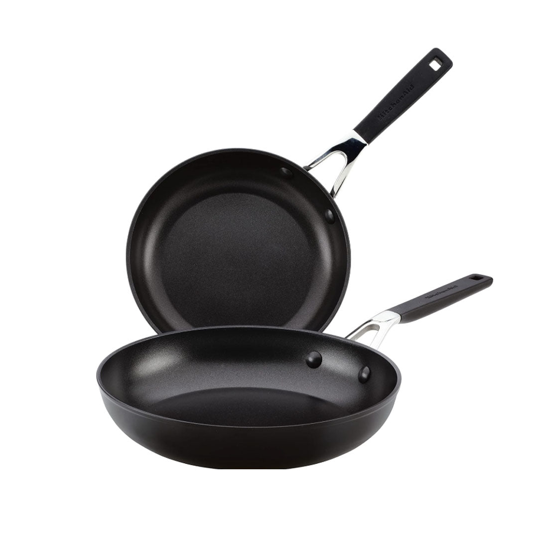 KitchenAid Hard Anodized Nonstick Frying Pans/Skillet Set, 8.25 Inch and 10 Inch, Onyx Black