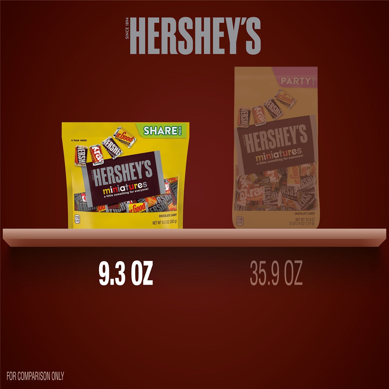Hershey's Miniatures Assorted Chocolate Candy Share Pack, 9.3 Oz (263 g)