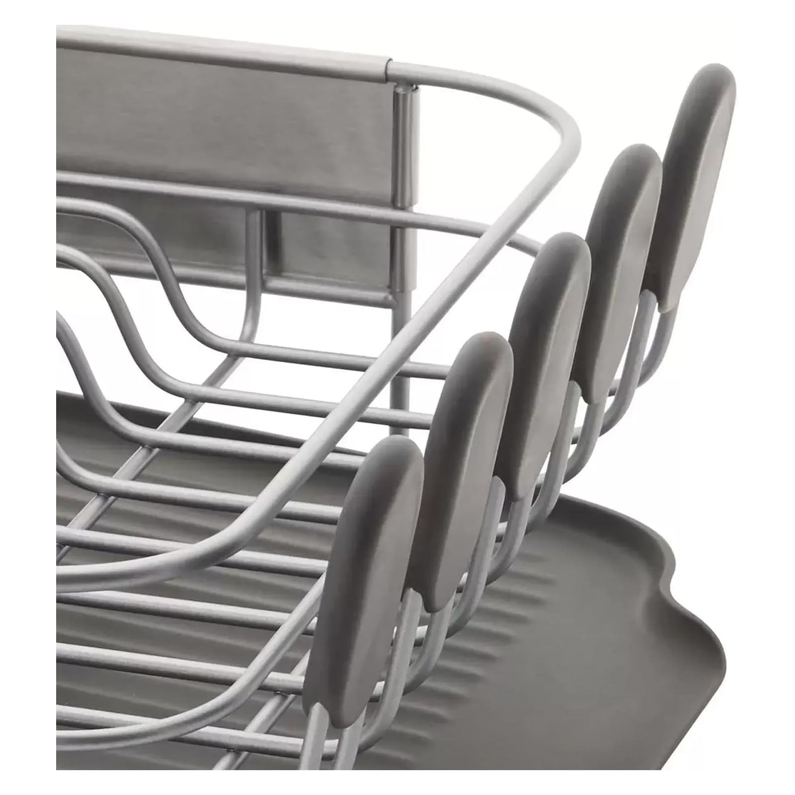 KitchenAid Compact Dish Drying Rack With Stainless Steel Panel - Grey (16 in X 12.6 in x 6.2 in)