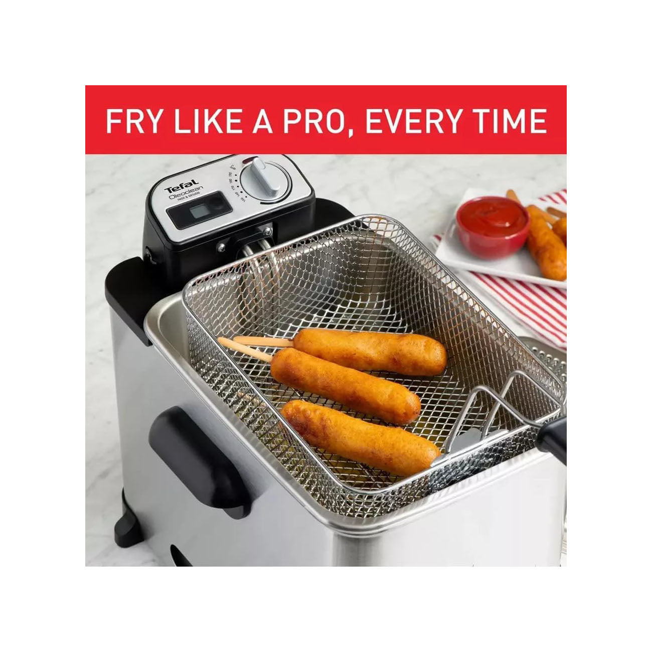 Tefal Oleoclean Pro Deep Fryer FR8058G0, 3.5L Oil Capacity & 1.2Kg Food Capacity (Grey & Black)-CLEARANCE