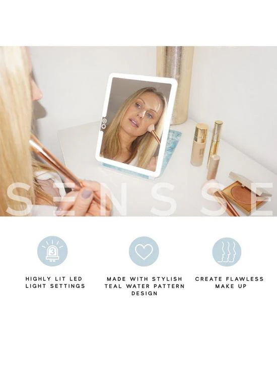 Sensse Glow Up Mirror, 27x19 cm, LED Touch Light Technology