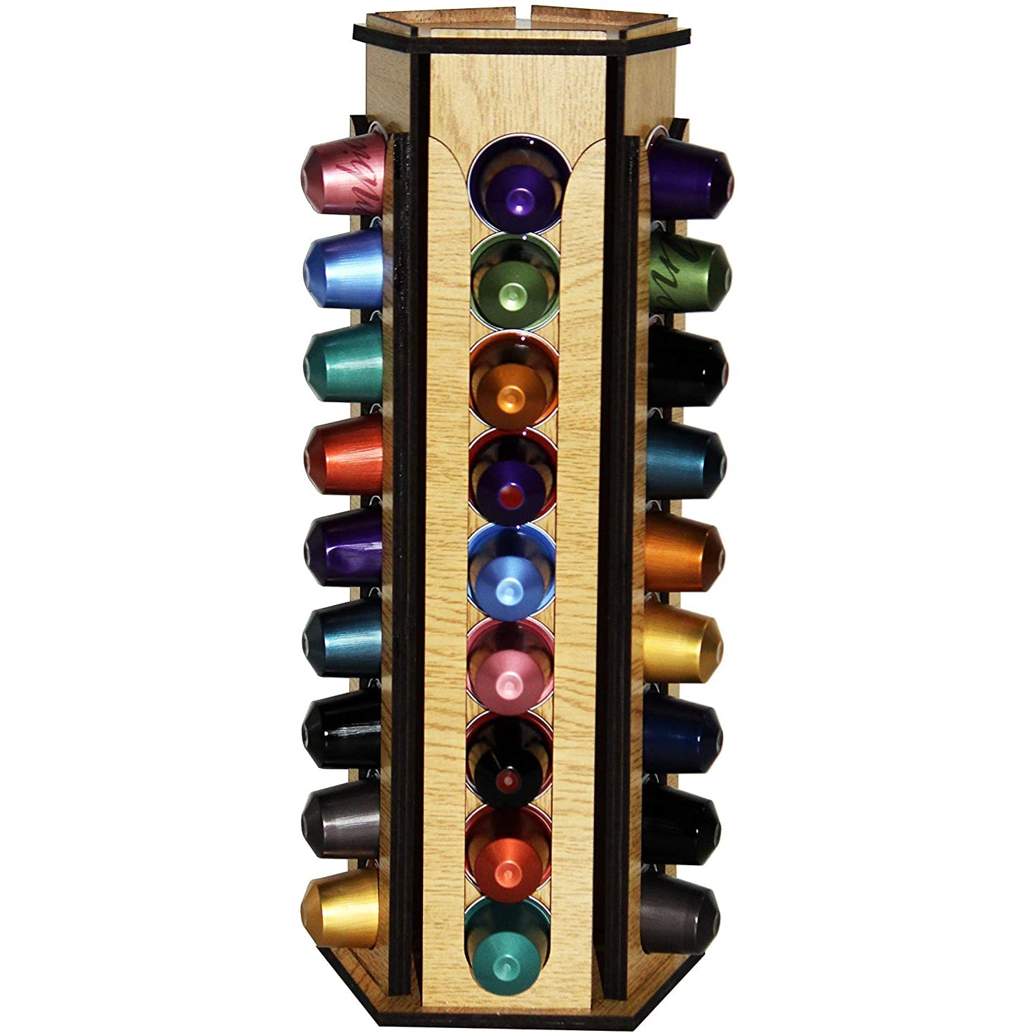 Hand Made Nespresso Coffee Capsules Holder, Wooden Handmade storage, up to 45 pods.