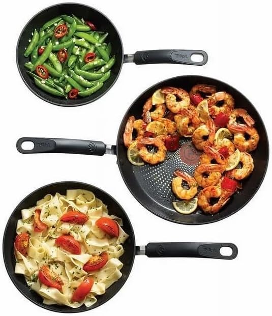 T-Fal ELITE Ceramic 3 Piece Non-Stick Skillet, Fry Pan Cookware Set.