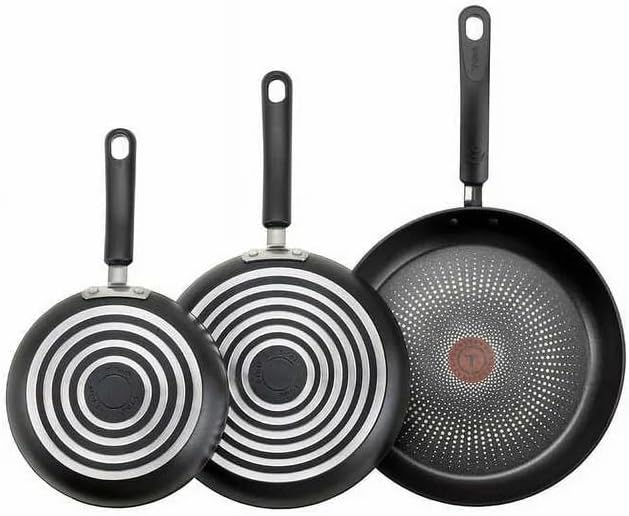 T-Fal ELITE Ceramic 3 Piece Non-Stick Skillet, Fry Pan Cookware Set.