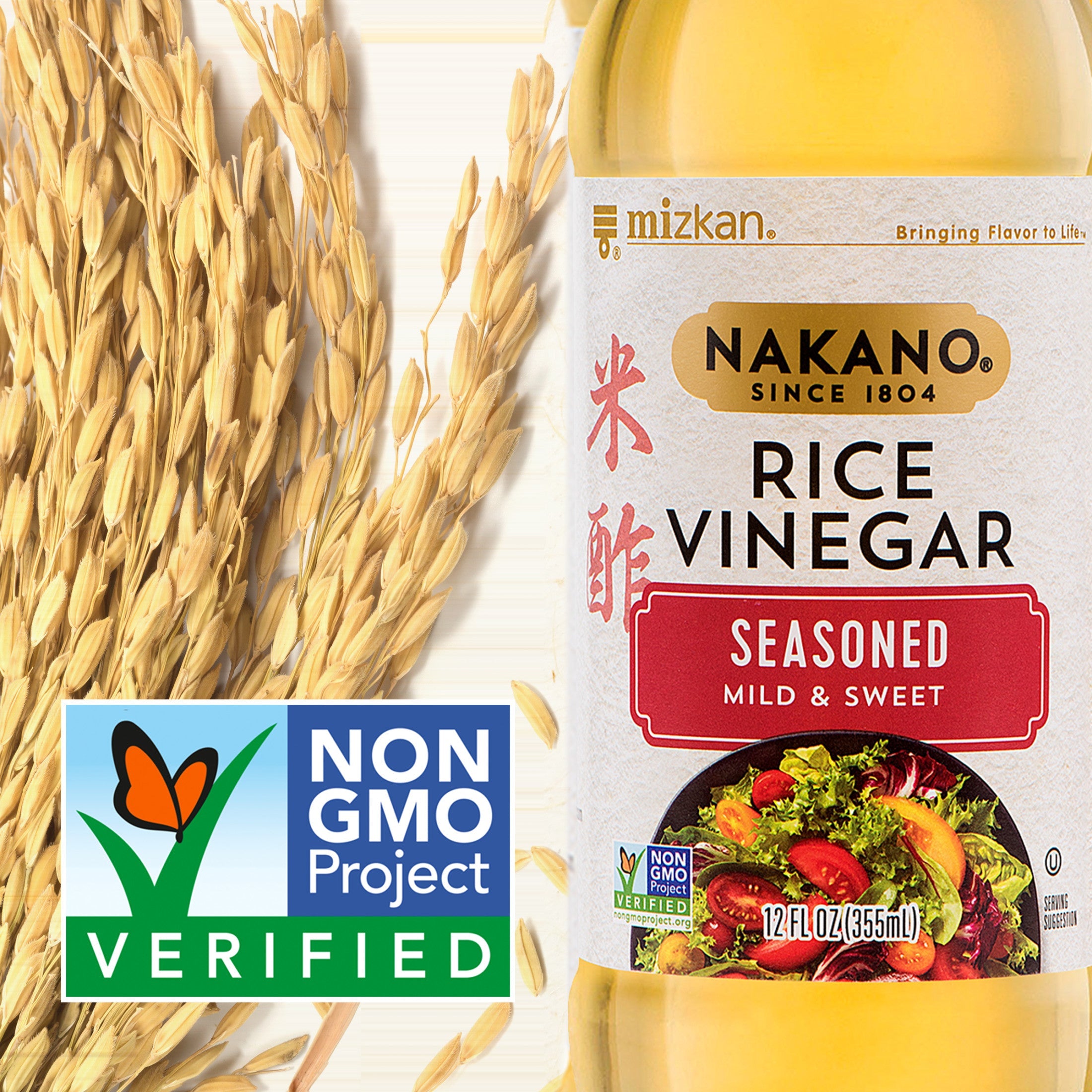 Nakano Rice Vinegar Seasoned Mild and Sweet, 355 ml
