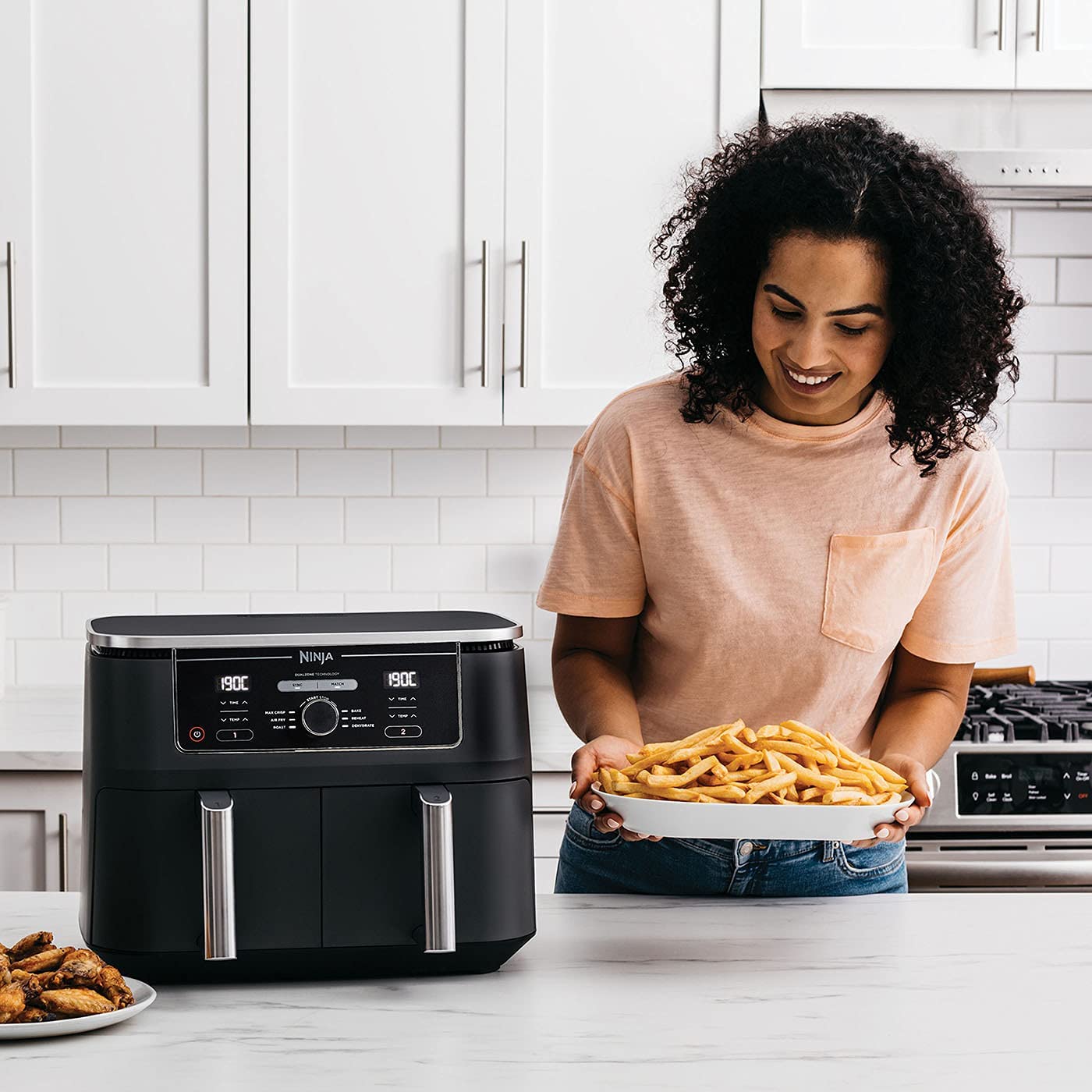 Ninja Foodi Max Dual Zone Air Fryer [AF400UK] 2 Drawers, 6 Cooking Functions, 9.5L, Black