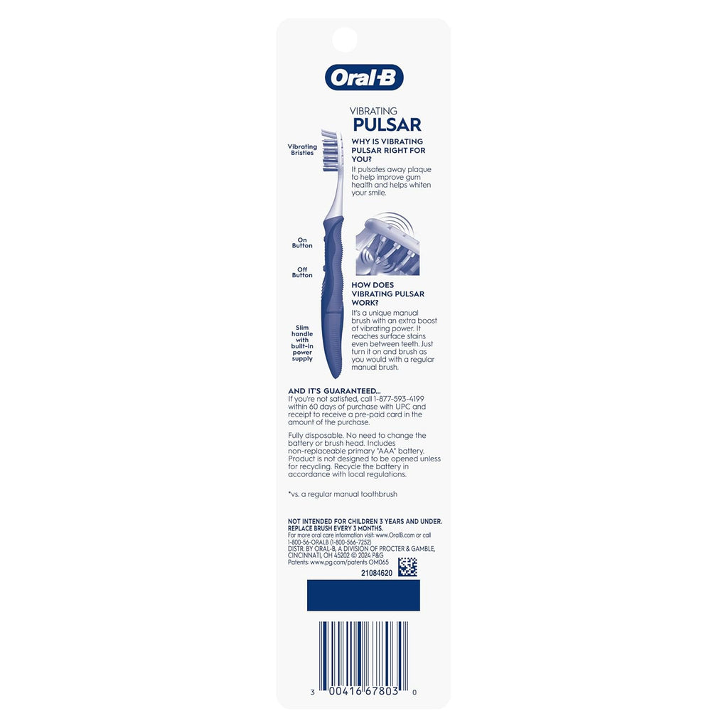 Oral-B Pulsar Soft Bristle Toothbrush Twin Pack