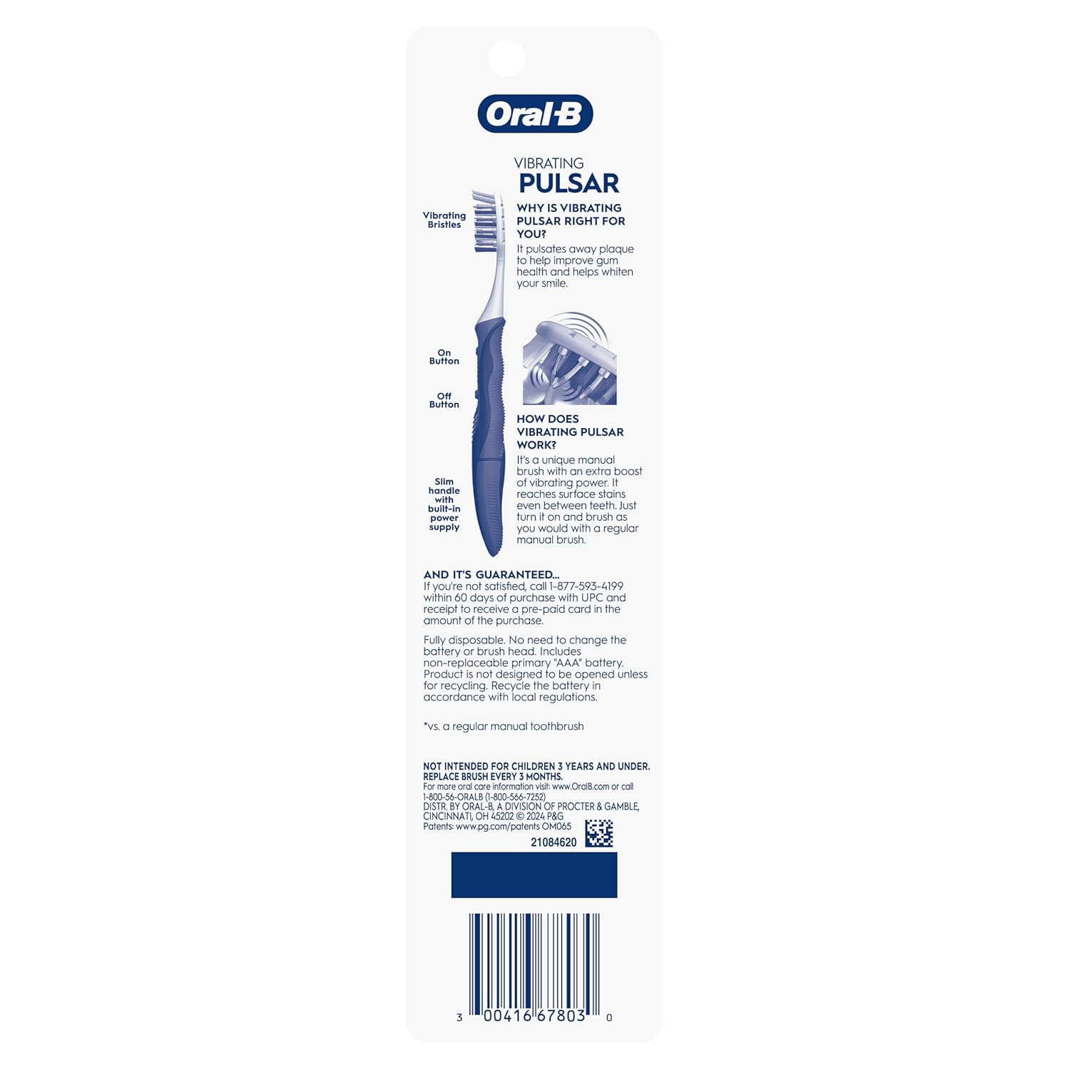 Oral-B Pulsar Soft Bristle Toothbrush Twin Pack
