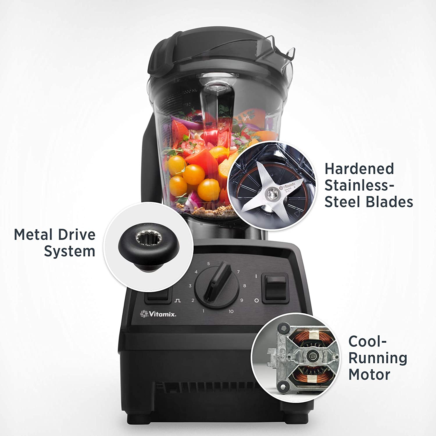 Vitamix Explorian Blender E320, Black, Mixer with Professional Grade Metal Drive System Container