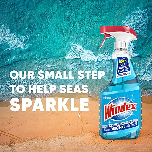 Windex Original Glass & Window Cleaner Trigger 950ml Plus Refill Bottle Blue 5L