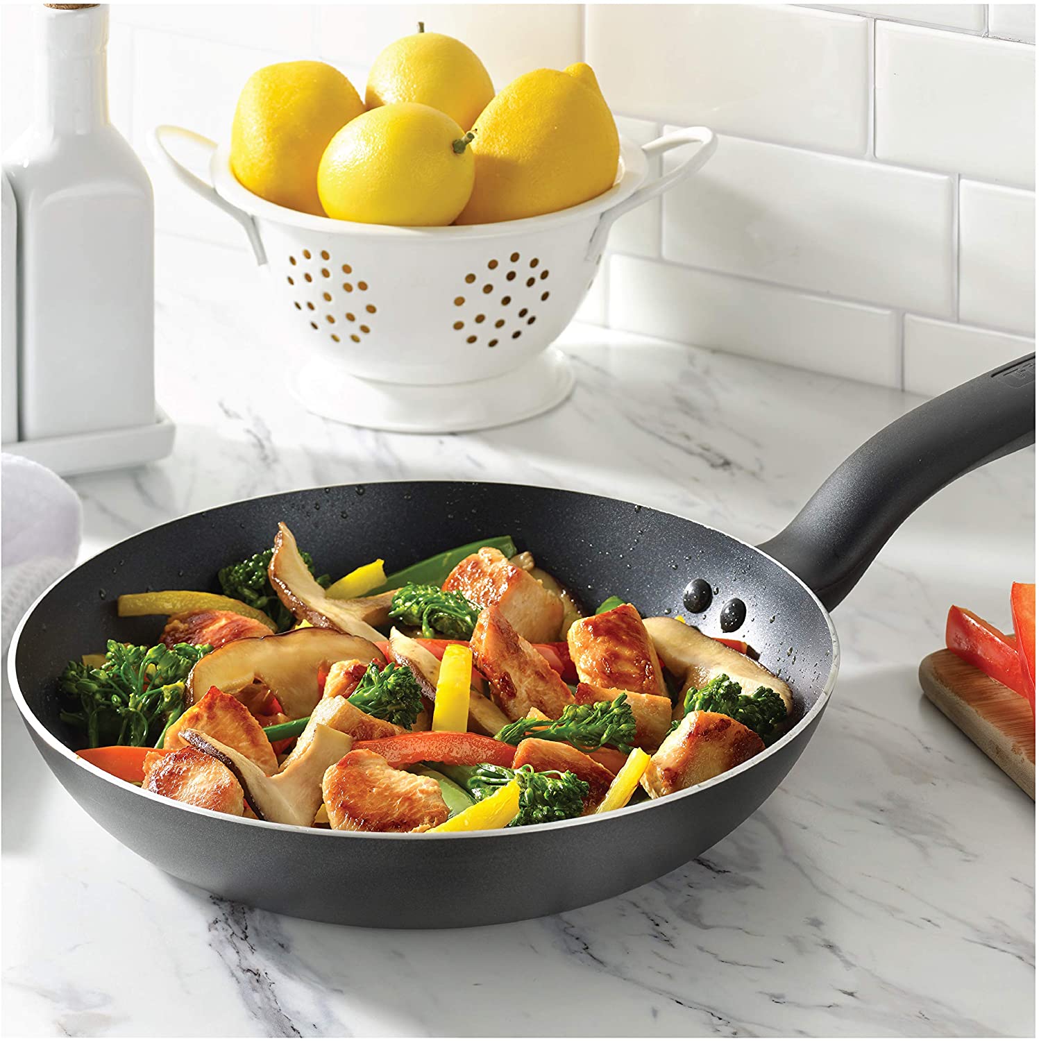 T-Fal ELITE Ceramic 3 Piece Non-Stick Skillet, Fry Pan Cookware Set.