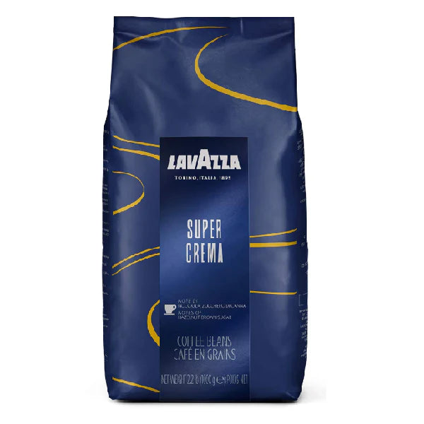 Lavazza Super Crema Whole Bean Espresso Coffee, 2.2 lb X 2 Bags, Vacuum-Packed
