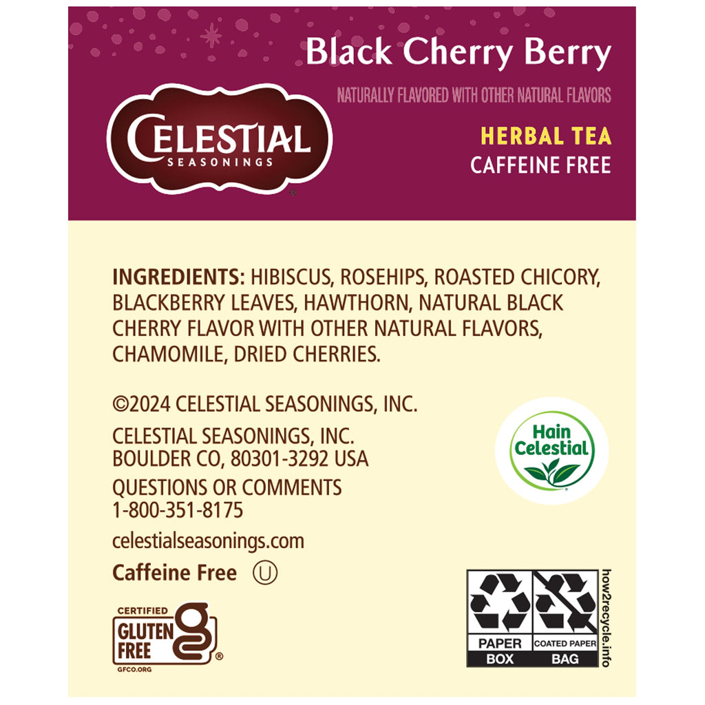 Celestial Seasonings Black Cherry Berry Herbal Tea, 20 Tea Bags