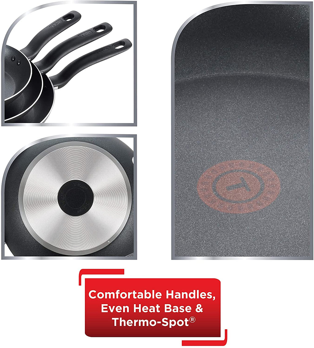 T-Fal ELITE Ceramic 3 Piece Non-Stick Skillet, Fry Pan Cookware Set.