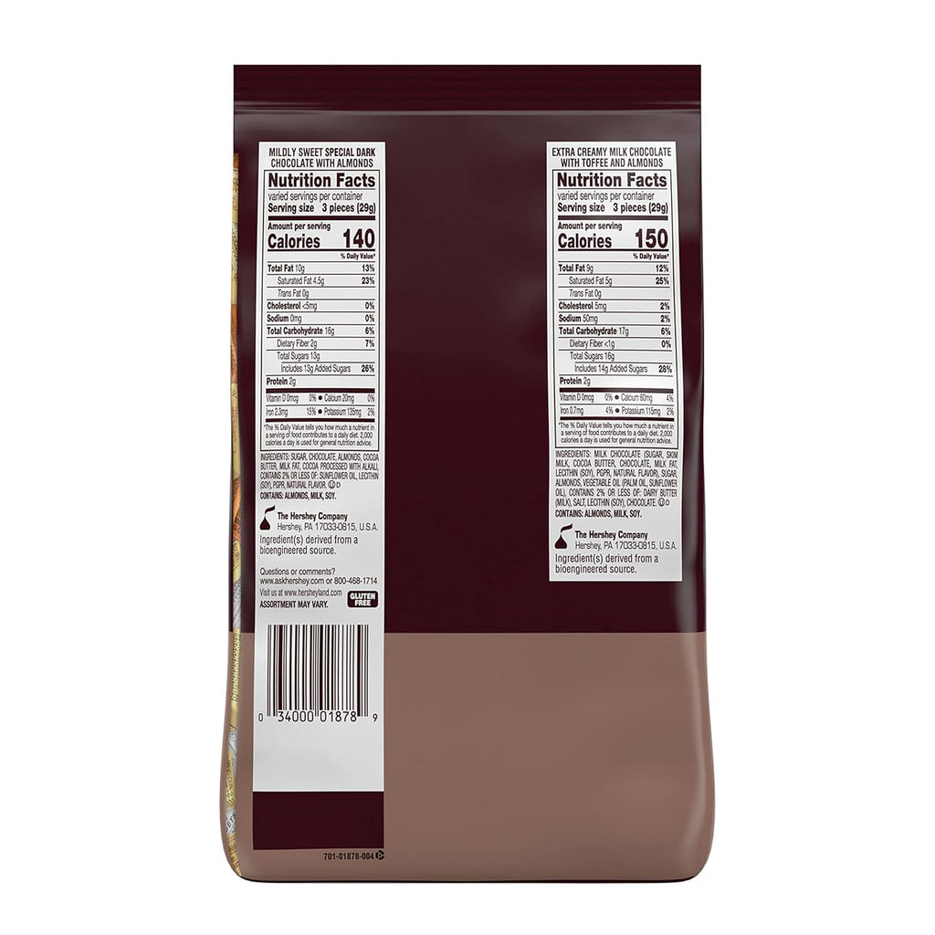 HERSHEY'S NUGGETS Assorted Chocolate Candy Party Bag,Great Stocking Stuffer and Holiday Candy,31.5 oz,(Pack of 2)