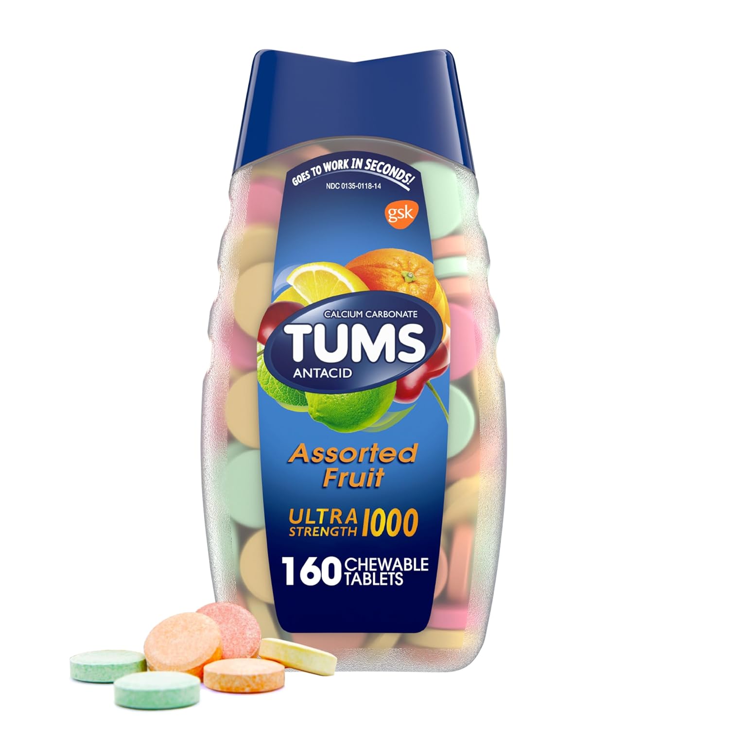TUMS Ultra Strength Assorted Fruit, Pack of 160