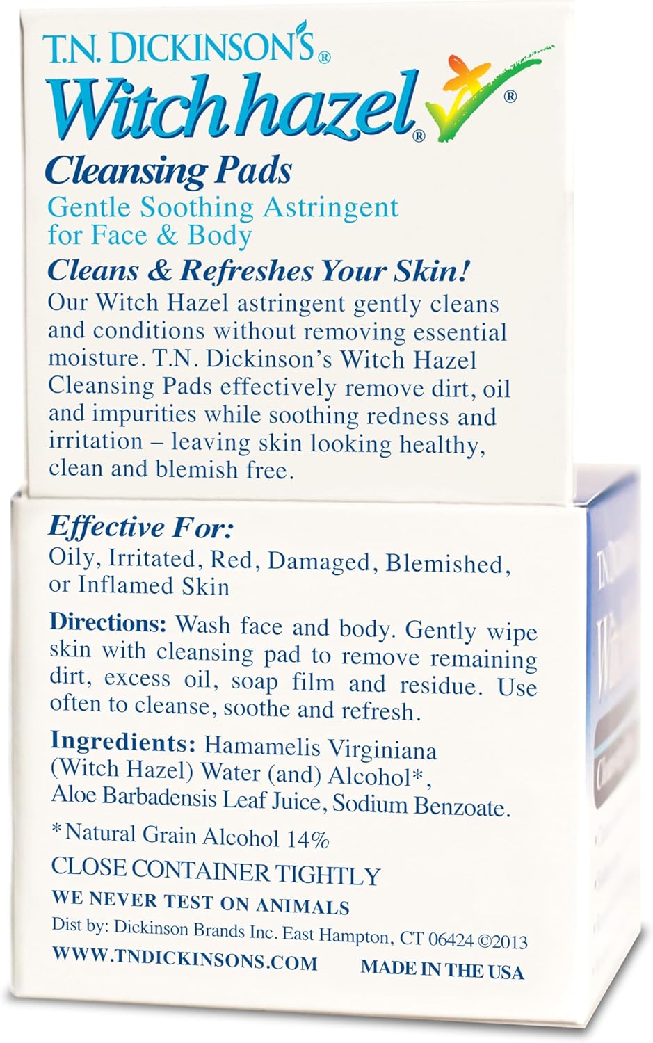 T.N. Dickinson's Witch Hazel Cleansing Pads, 60 count