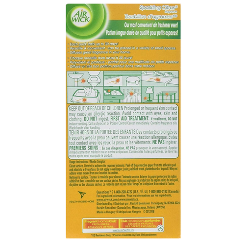 Air Wick Stick Ups Air Freshener, Sparkling Citrus, (2 Count)