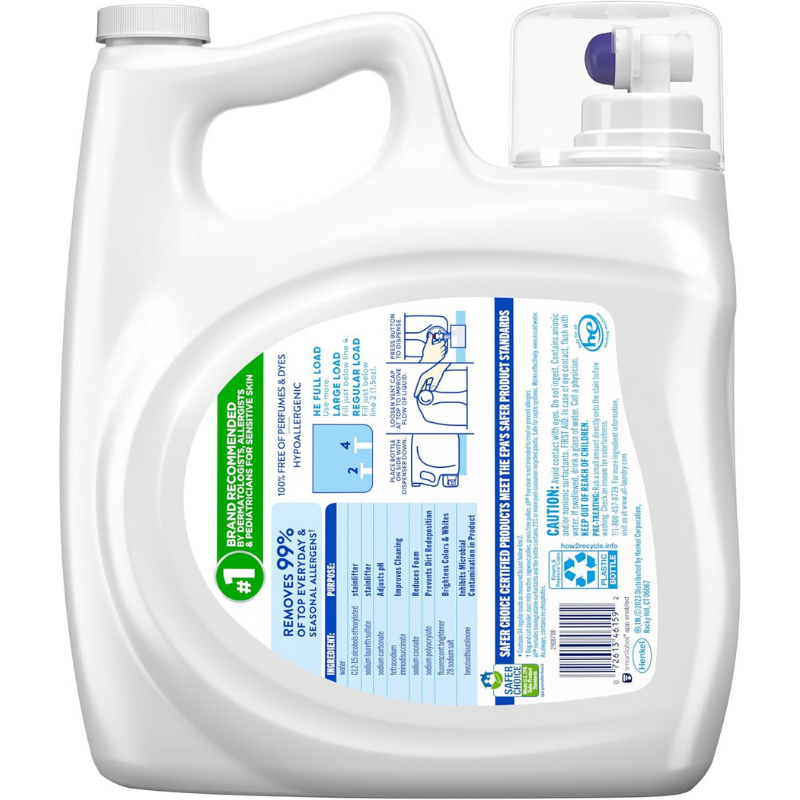 All Liquid Laundry Detergent | Free & Clear | 141 Oz