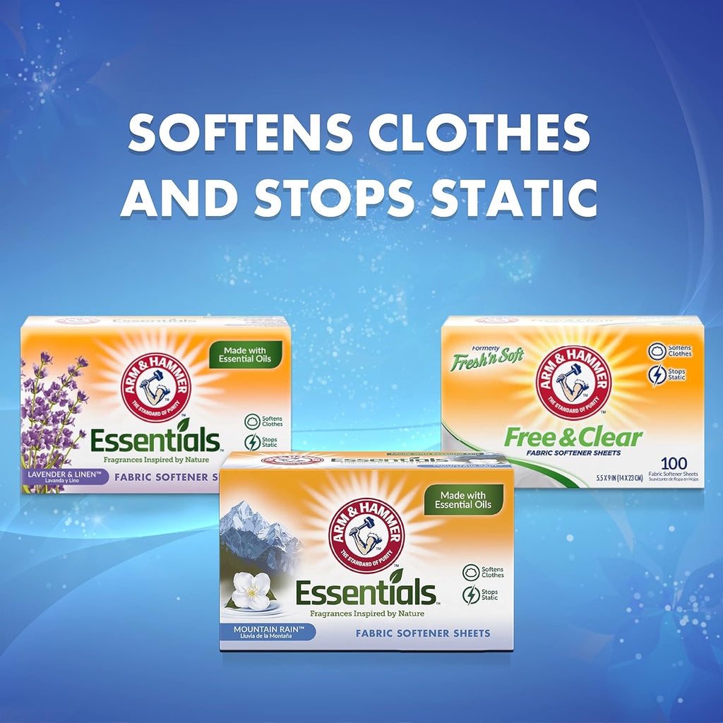 Arm & Hammer Dryer Sheets, Mountain Rain Scent (144 Count)