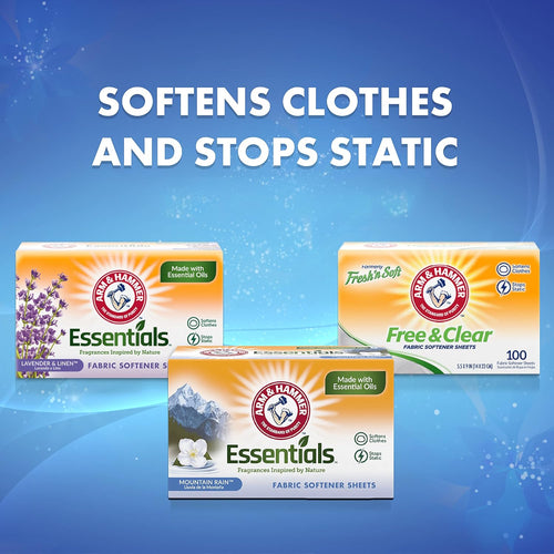 Arm & Hammer Dryer Sheets, Mountain Rain Scent (144 Count)