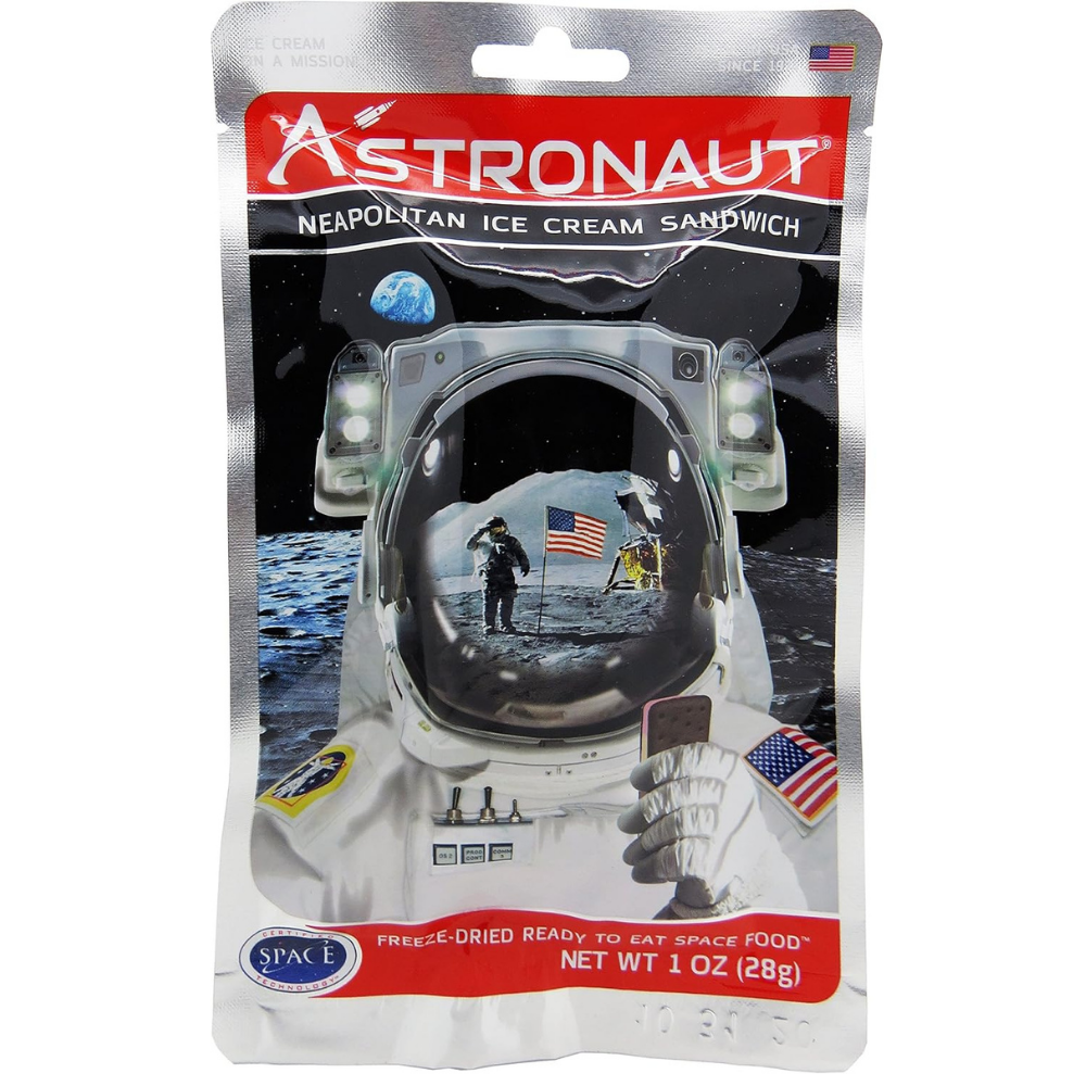 Astronaut Food Astronaut Neapolitin Ice Cream Sandwich, 28g