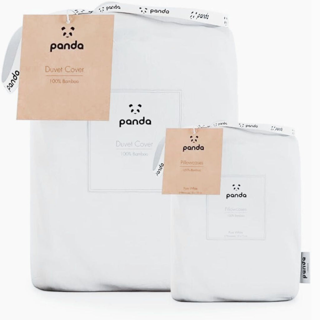 Panda 100% Bamboo Pure Duvet Cover, Size - 260 x 220 cm (Super King) and Pillow Case, Size - 50 x 75 cm, Pack of 1