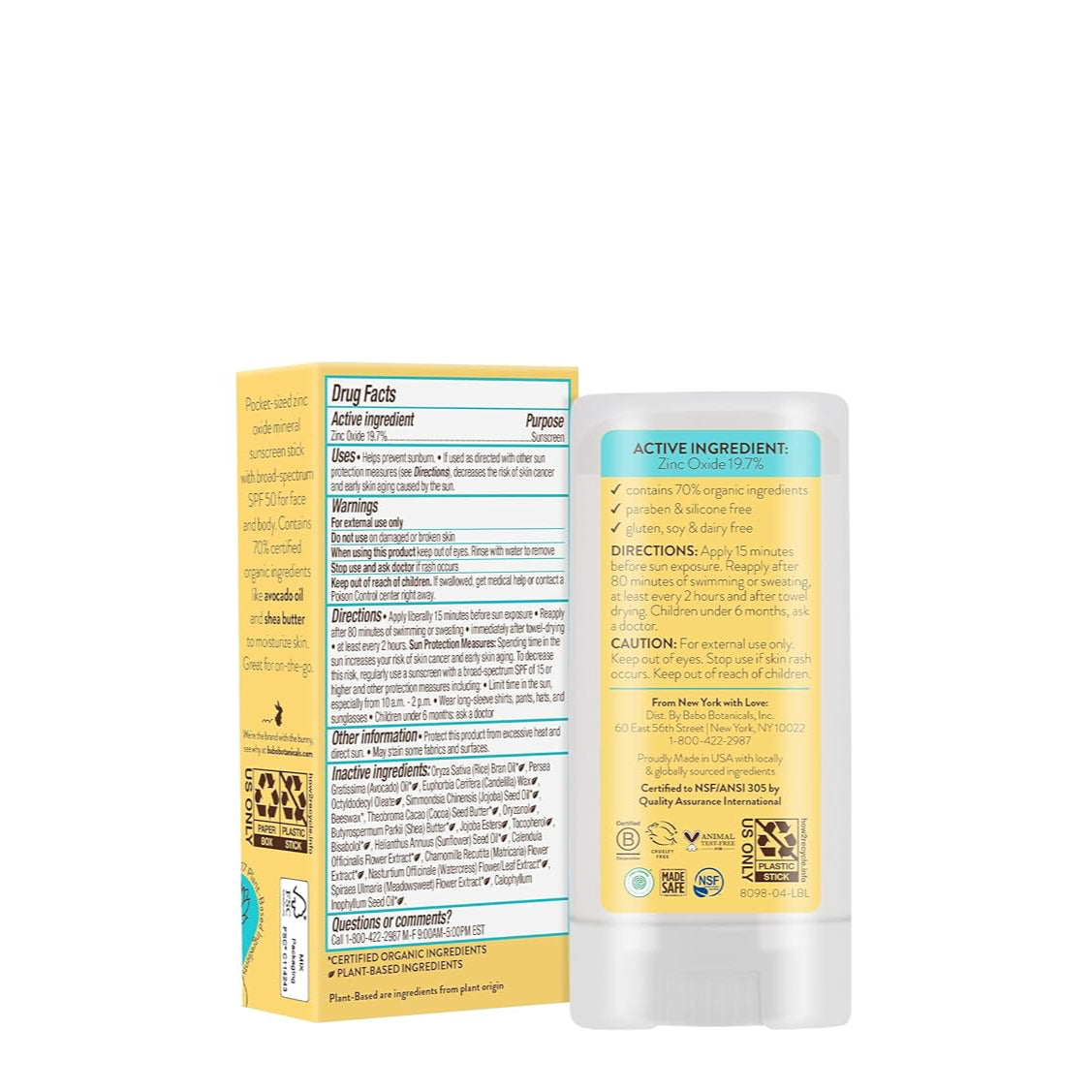 Babo Botanicals Super Shield Mineral Sunscreen Stick, SPF 50 - 0.6 Oz