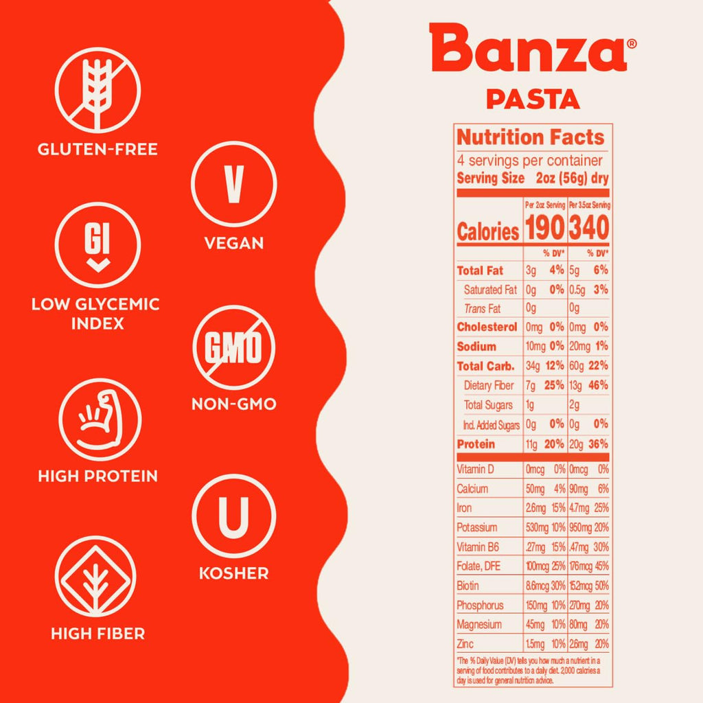 Banza Chickpea Pasta Rotini - Gluten Free, 8 oz
