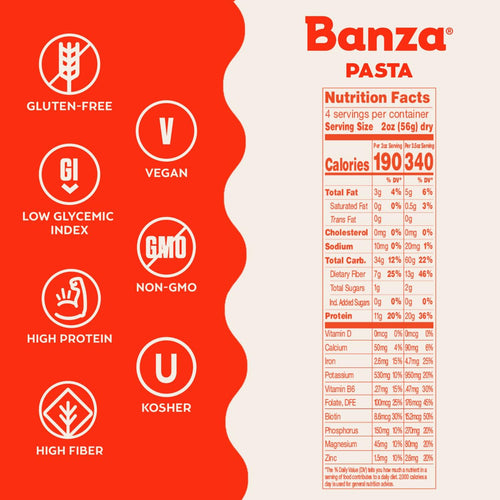 Banza Chickpea Pasta Rotini - Gluten Free, 8 oz