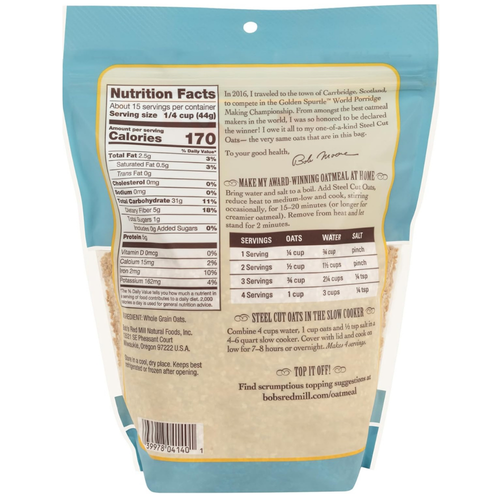 Bobs Red Mill Steel Cut Oats, 680 g