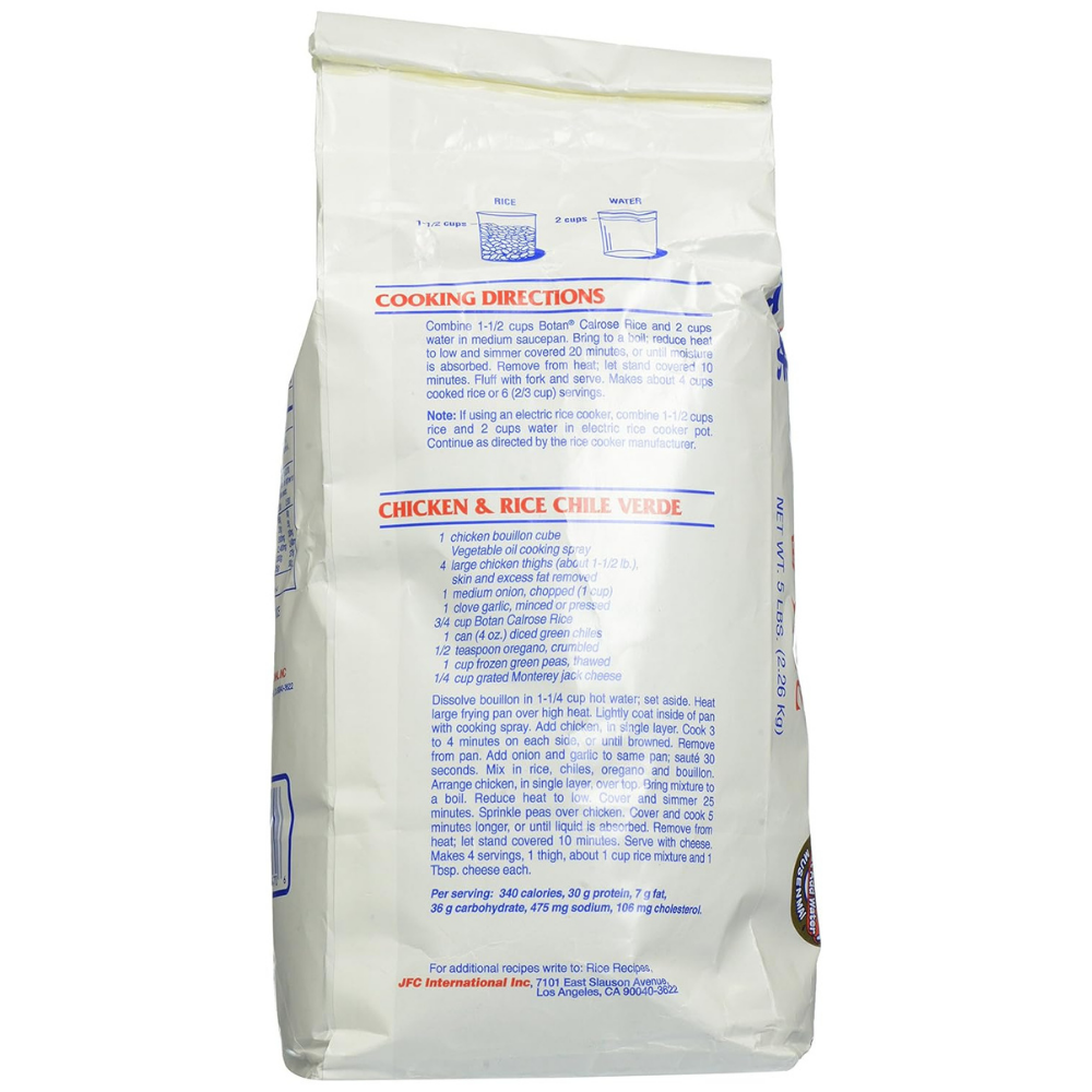 Botan Musenmai Calrose Rice - Medium Grain, 5 lb.