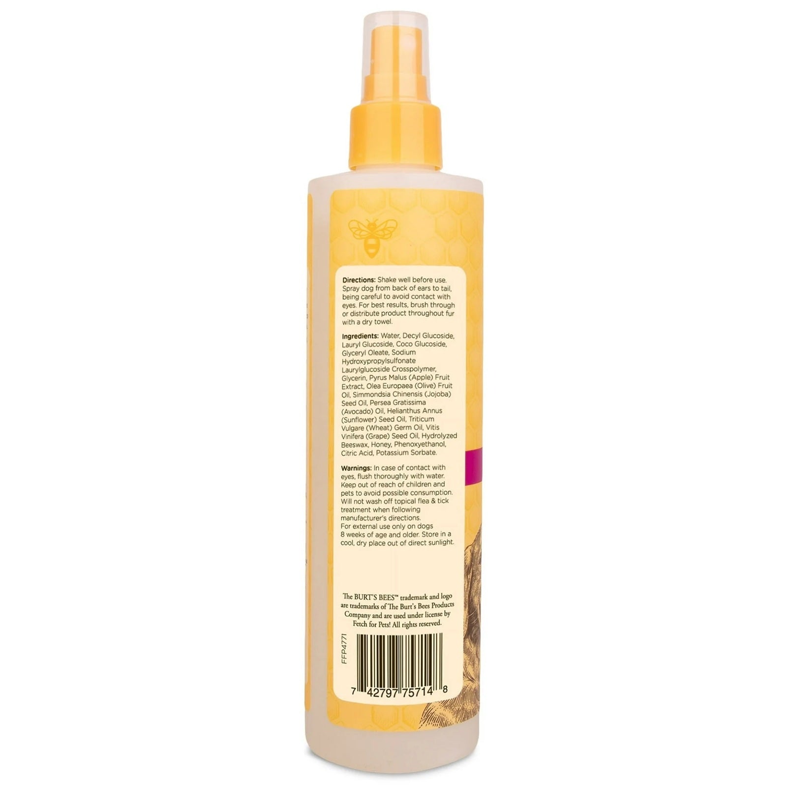 Burts Bees Waterless Shampoo Spray for Dog, Apple and Honey, 296ML