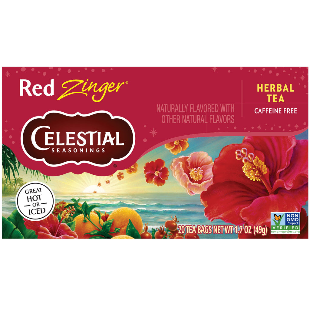 Celestial Seasonings Red Zinger Herbal Tea, 20 Tea Bags (Multiple Pack Sizes)