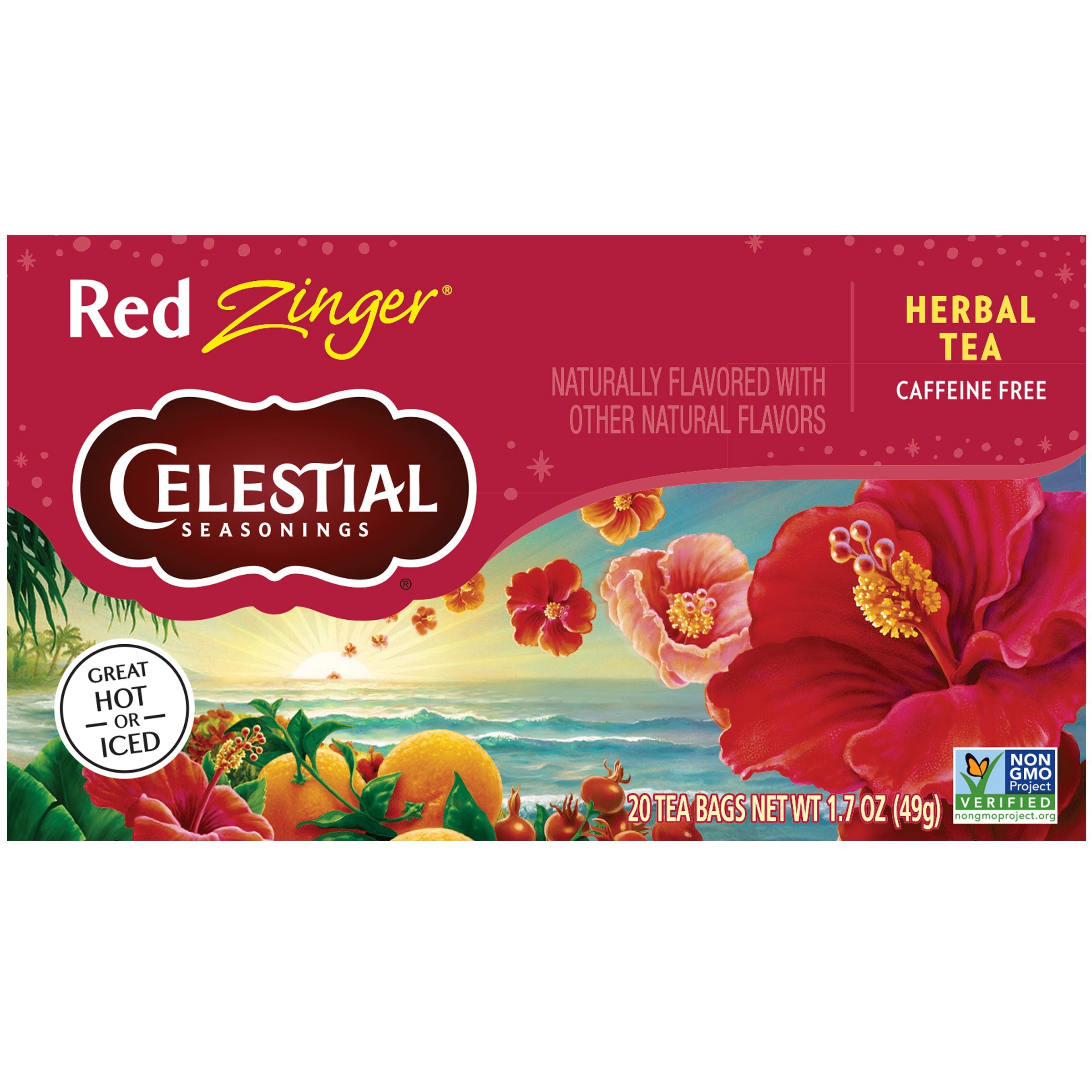 Celestial Seasonings Red Zinger Herbal Tea, 20 Tea Bags (Multiple Pack Sizes)