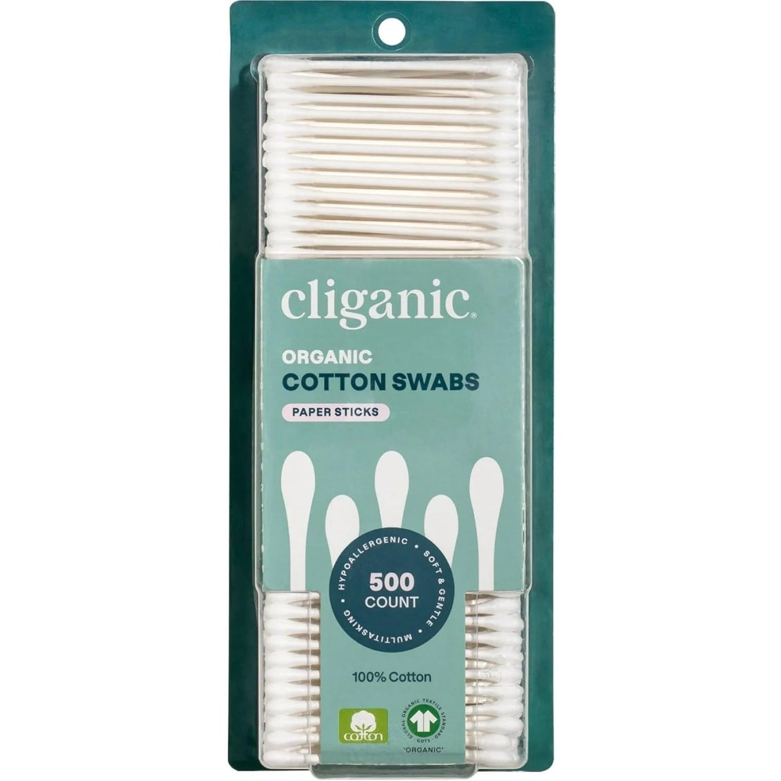 Cliganic Organic Cotton Swabs (500 Count)