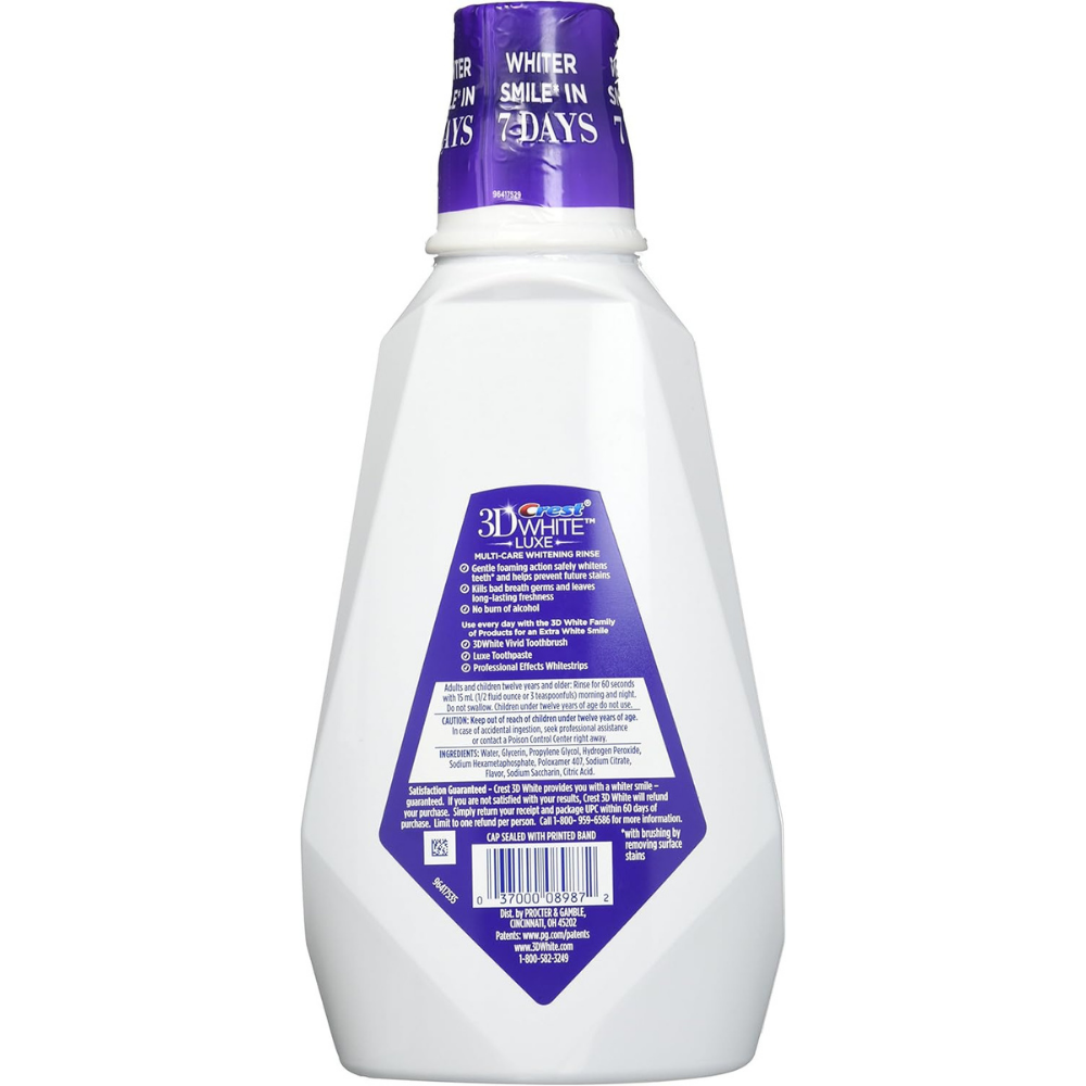 Crest 3D White Luxe Mouthwash - 32 Oz (946 ml)