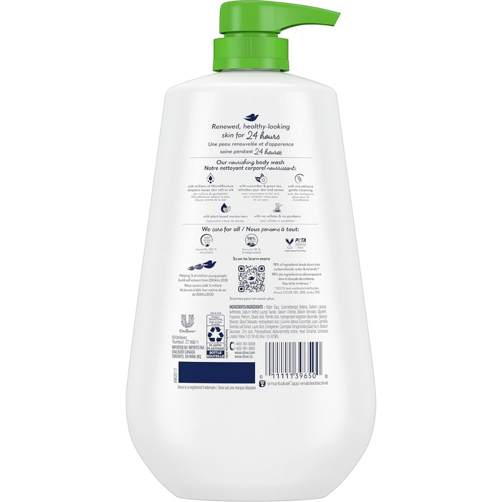 Dove Go Fresh Body Wash | Refreshing Cucumber and Green Tea Pump | 34 Oz