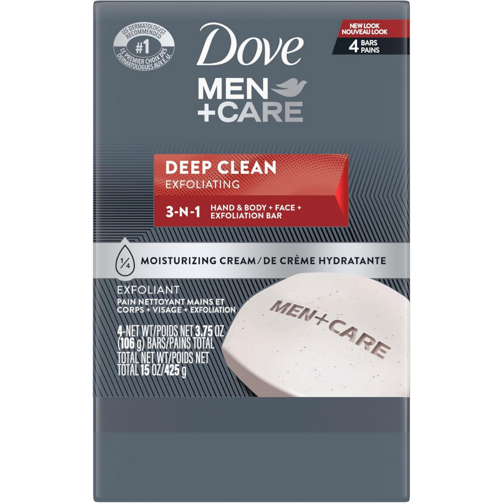 Dove Men+ Care Deep Clean Body & Face Soap Bars