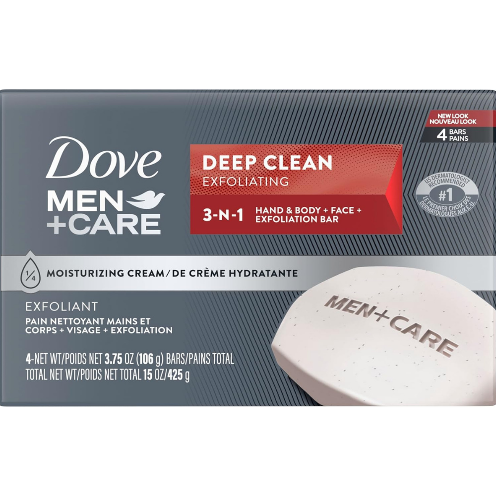 Dove Men+ Care Deep Clean Body & Face Soap Bars