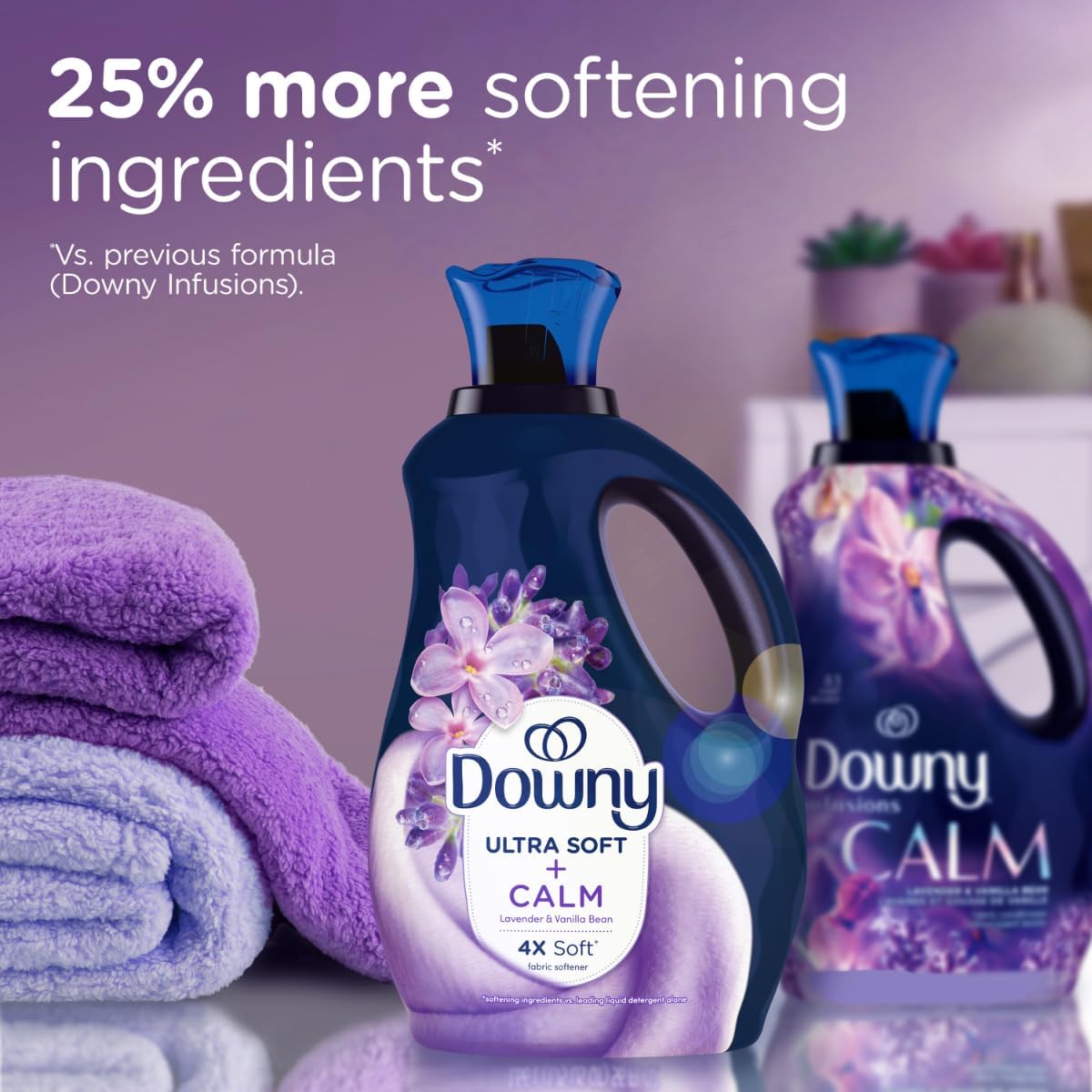 Downy Ultra Soft + Calm Infusions Liquid Fabric Conditioner - Lavender & Vanilla Bean, 56 Oz