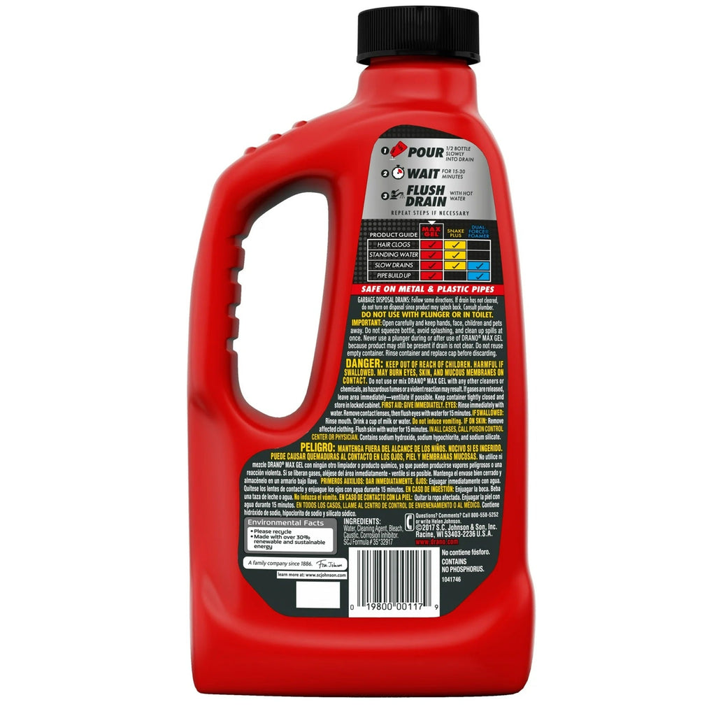 Drano Max Gel Clog Remover, 32 Oz