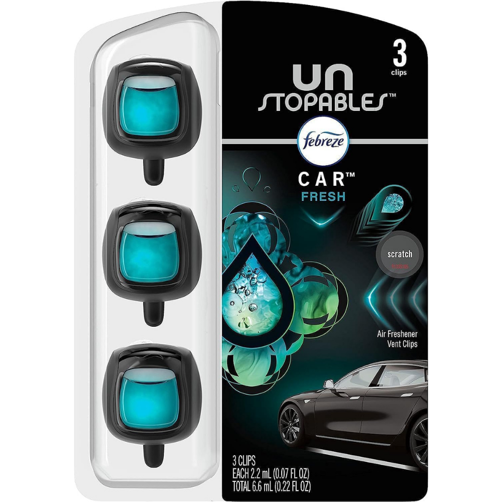Febreze Unstoppables Car Air Fresheners, 3 Pack - 0.07 Oz