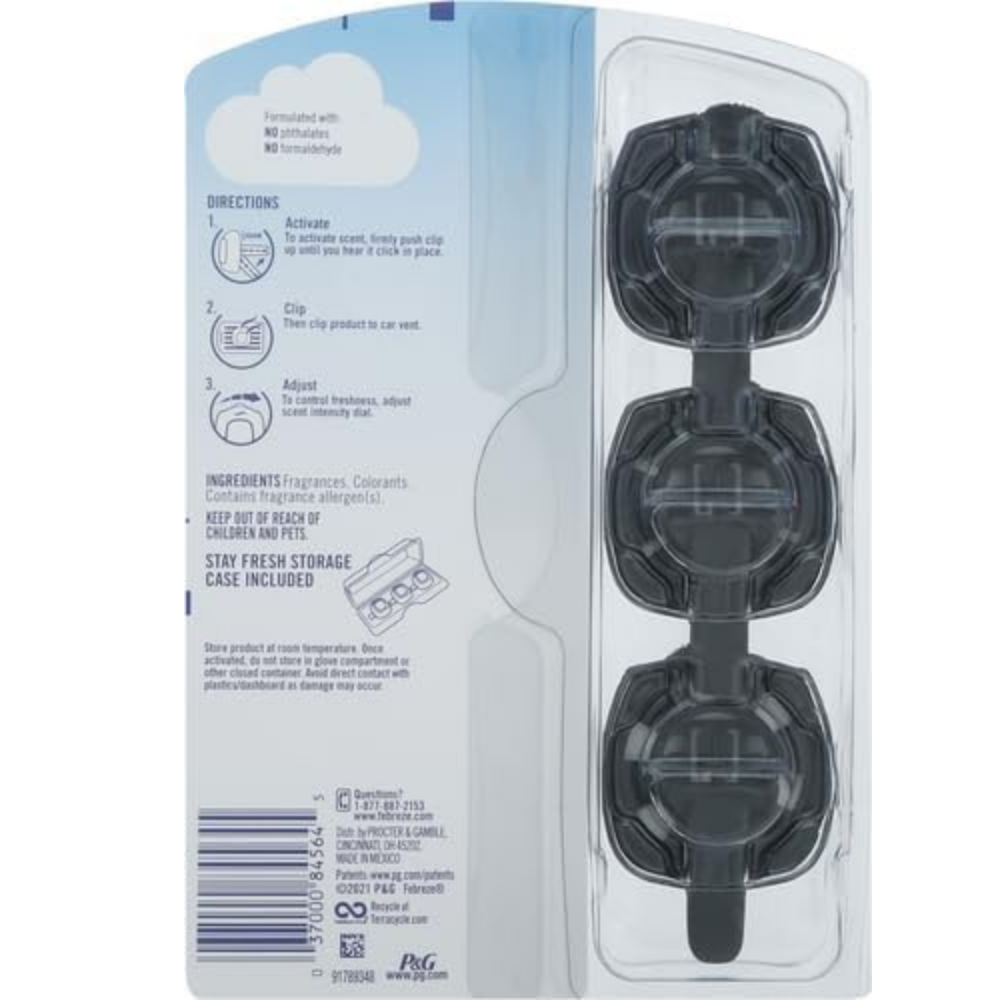 Febreze Unstoppables Car Air Fresheners, 3 Pack - 0.07 Oz