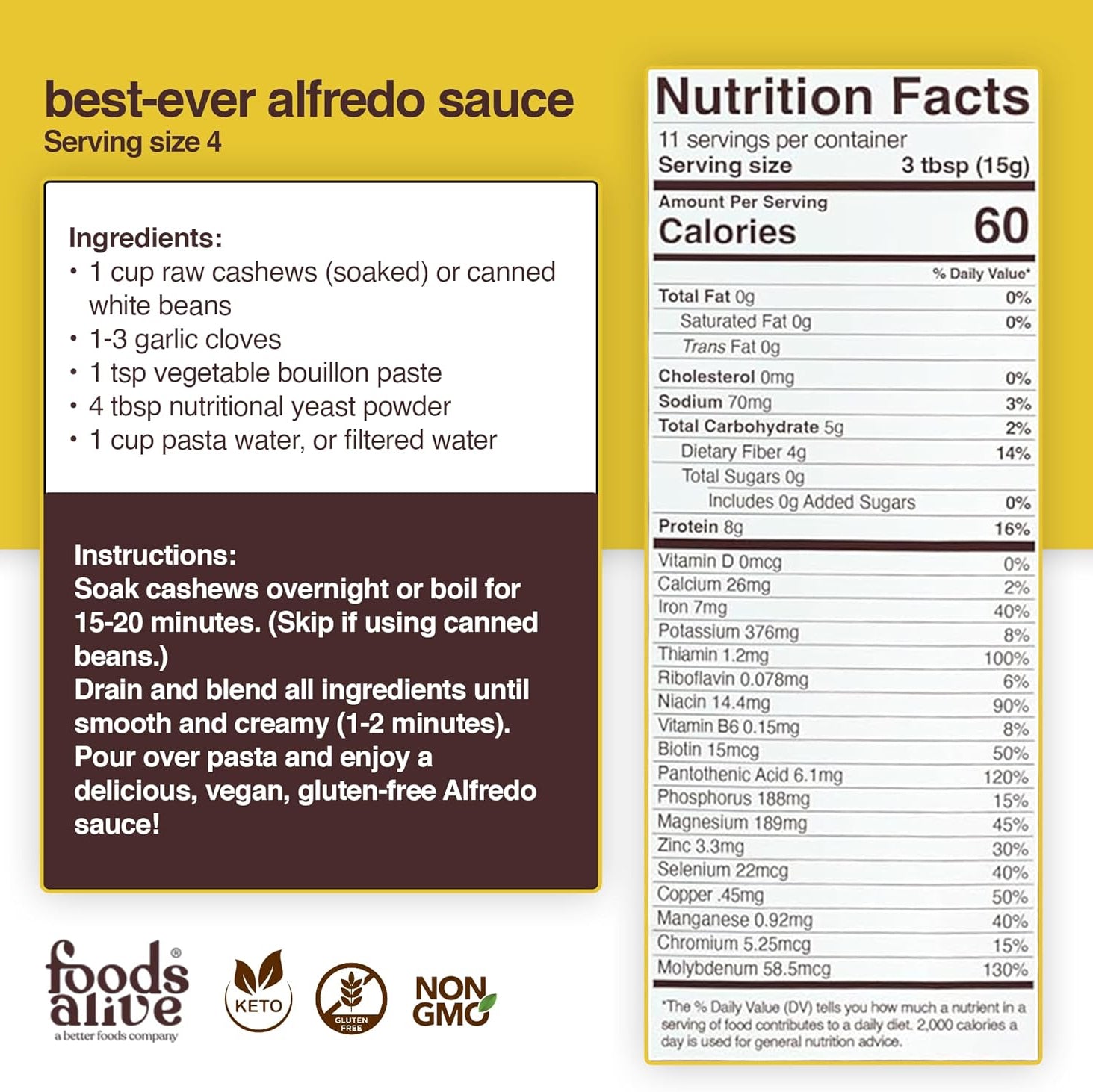 Foods Alive - Nutritional Yeast, 6 Oz