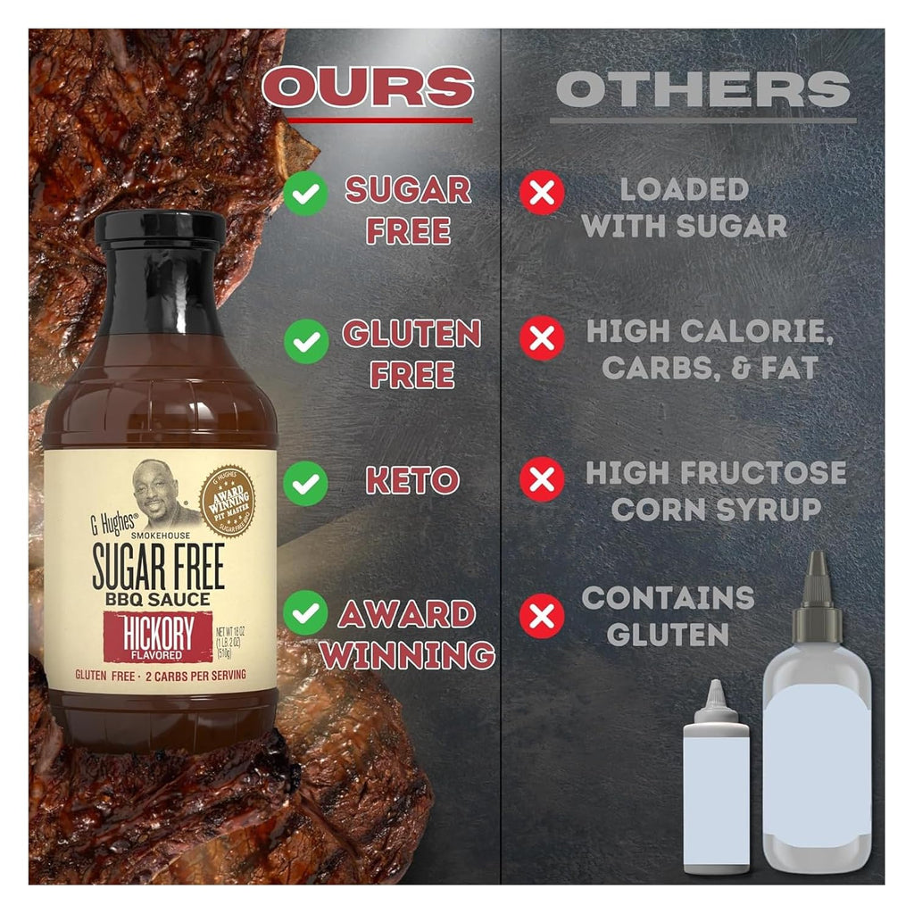 G Hughes Smokehouse Sugar Free BBQ Sauce, Hickory - 18 Oz
