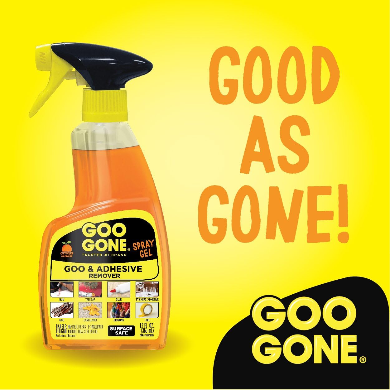Goo Gone Goo & Adhesive Remover Spray Gel, 355ml