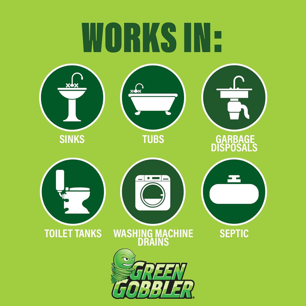 Green Gobbler Bio-Flow Drain Strips, Enzyme Drain Cleaner & Deodorizer – 12 Pack