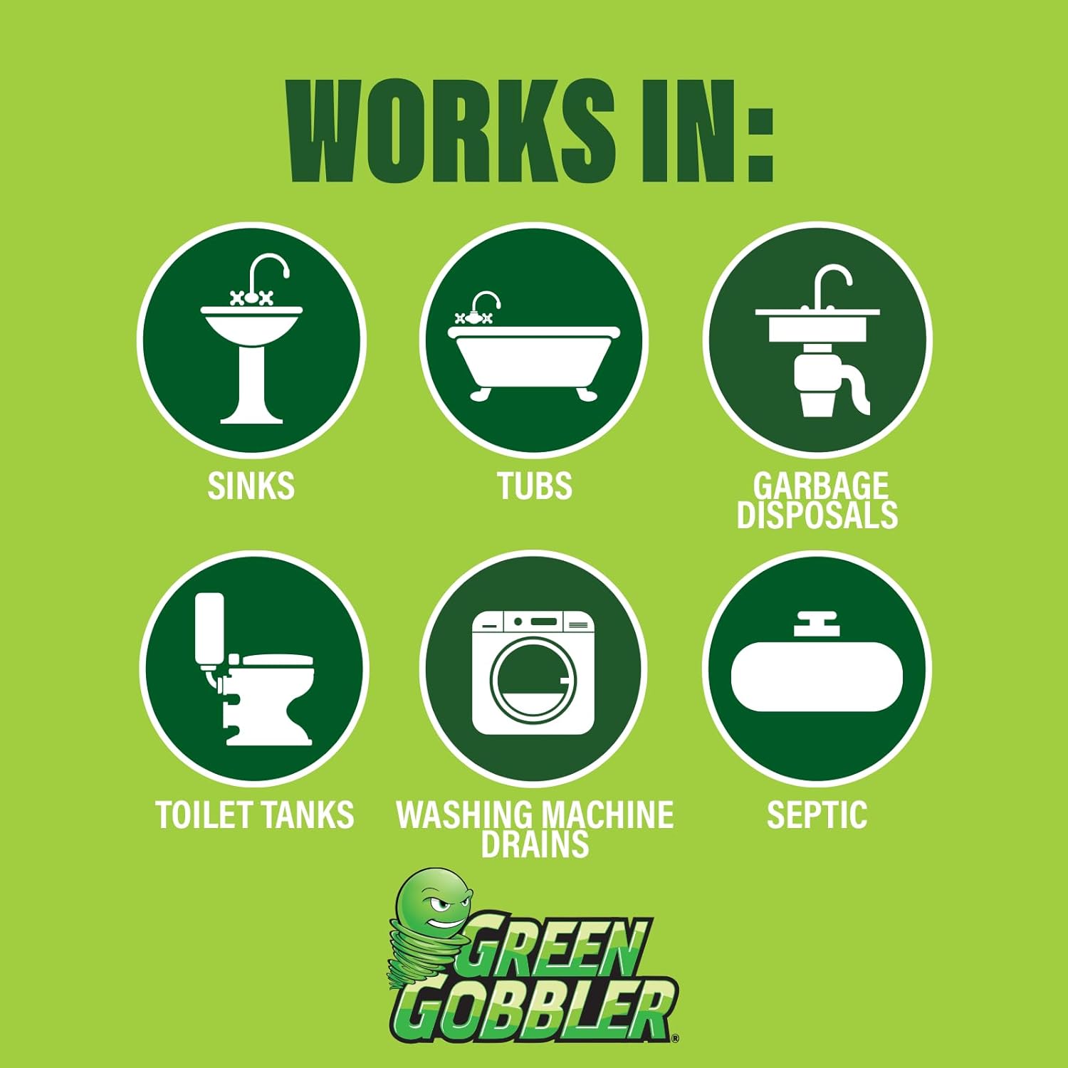 Green Gobbler Bio-Flow Drain Strips, Enzyme Drain Cleaner & Deodorizer – 12 Pack
