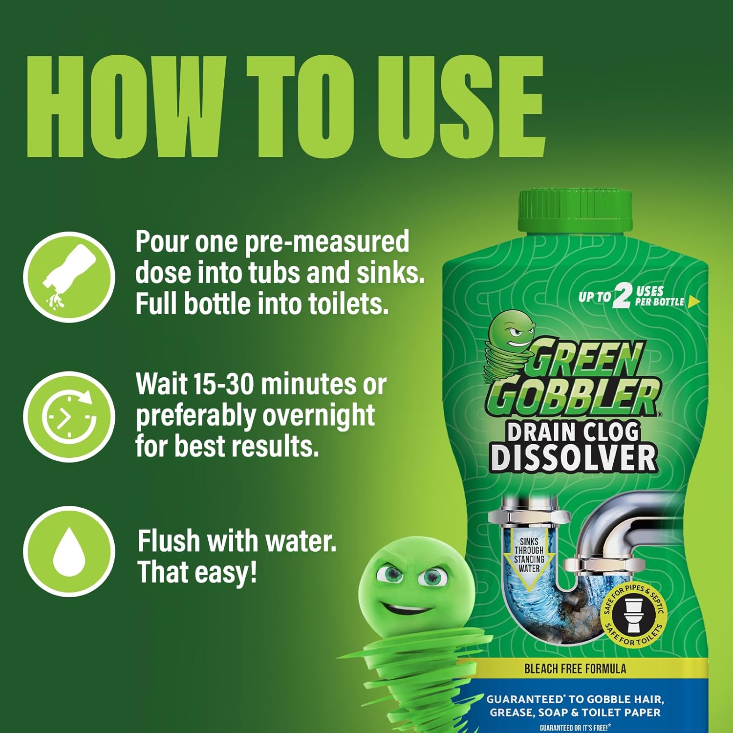 Green Gobbler Drain Clog Dissolver
